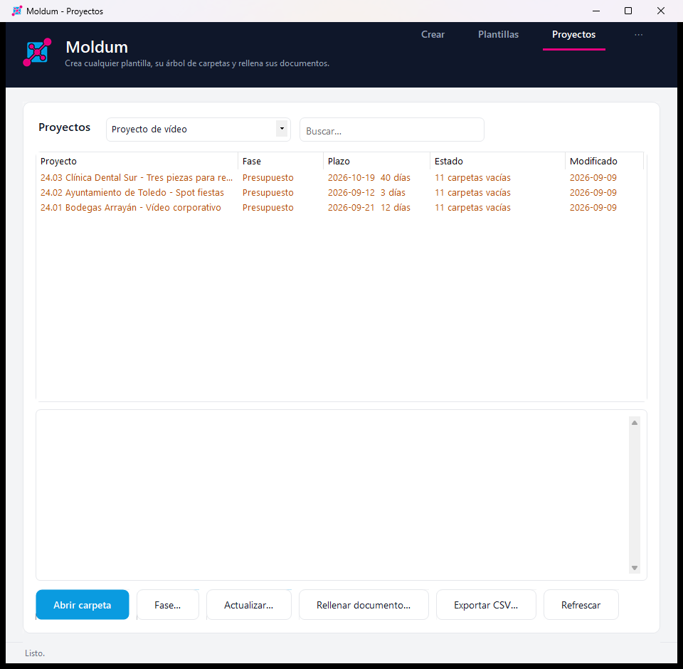 Projects section